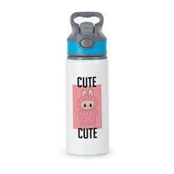 Cute Pink Monster Active Water Bottle - Blue