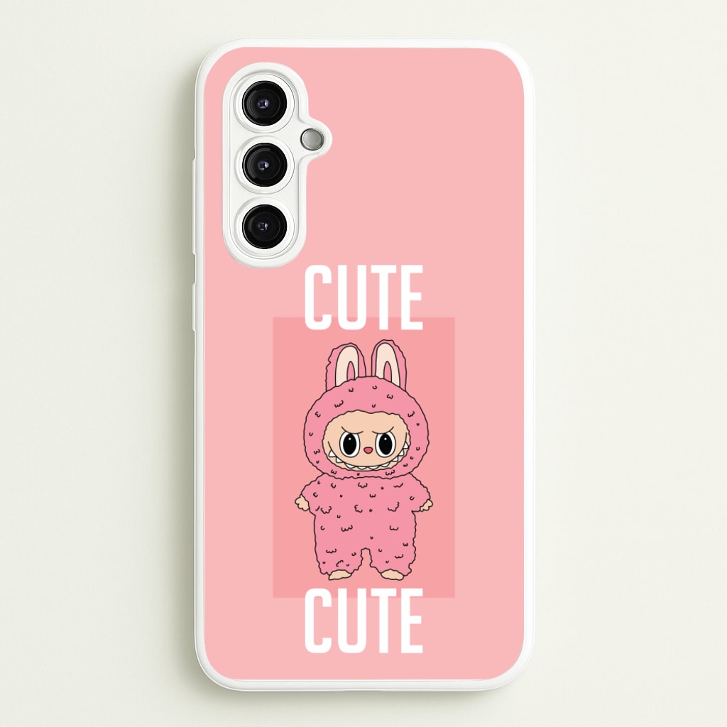Cute Pink Monster  - Plushy Phone Case for Galaxy A14