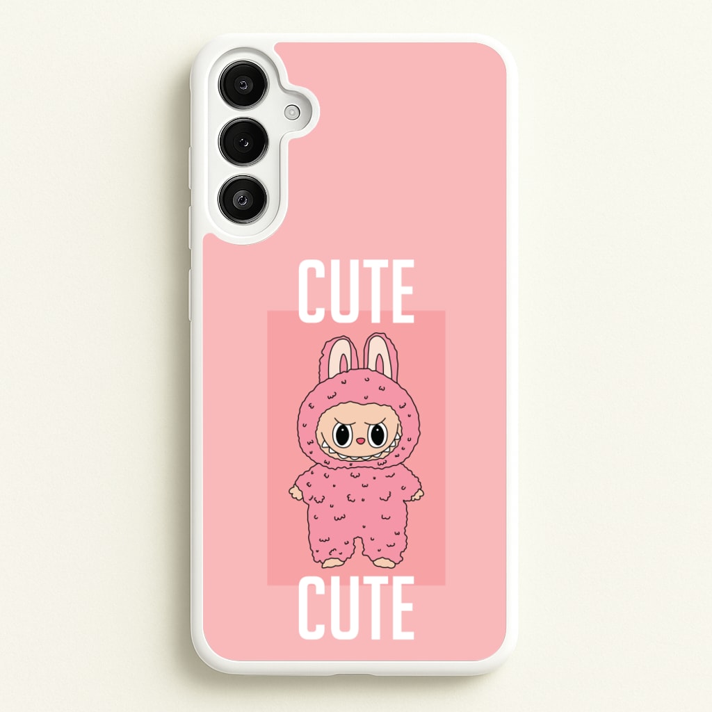 Cute Pink Monster  - Plushy Phone Case for Galaxy A34