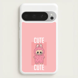Cute Pink Monster  - Plushy Phone Case for Google Pixel 9 Pro XL