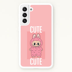 Cute Pink Monster  - Plushy Phone Case for Galaxy S21FE