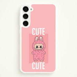 Cute Pink Monster  - Plushy Phone Case for Galaxy S23