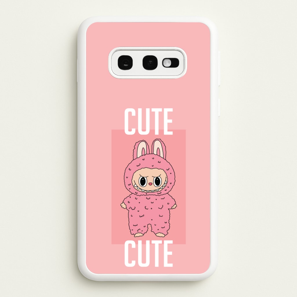 Cute Pink Monster  - Plushy Phone Case for Galaxy S10e
