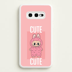 Cute Pink Monster  - Plushy Phone Case for Galaxy S10e