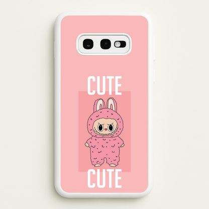 Cute Pink Monster  - Plushy Phone Case for Galaxy S10e