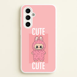 Cute Pink Monster  - Plushy Phone Case for Galaxy A54