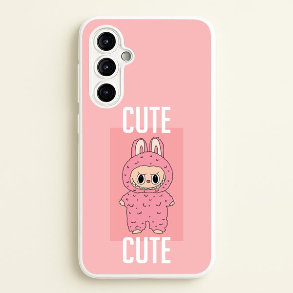 Cute Pink Monster  - Plushy Phone Case for Galaxy A54