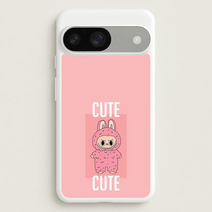 Cute Pink Monster  - Plushy Phone Case for Google Pixel 9 / 9 Pro