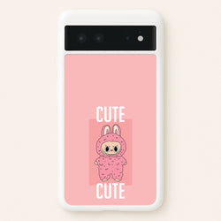 Cute Pink Monster  - Plushy Phone Case for Google Pixel 6