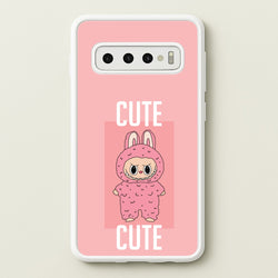 Cute Pink Monster  - Plushy Phone Case for Galaxy S10 Plus