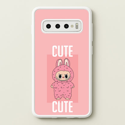 Cute Pink Monster  - Plushy Phone Case for Galaxy S10 Plus