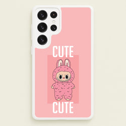 Cute Pink Monster  - Plushy Phone Case for Galaxy S23 Ultra