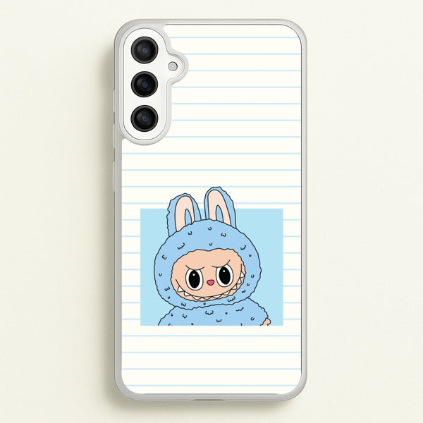 Cute Blue Notebook Monster  - Plushy Phone Case for Galaxy A36