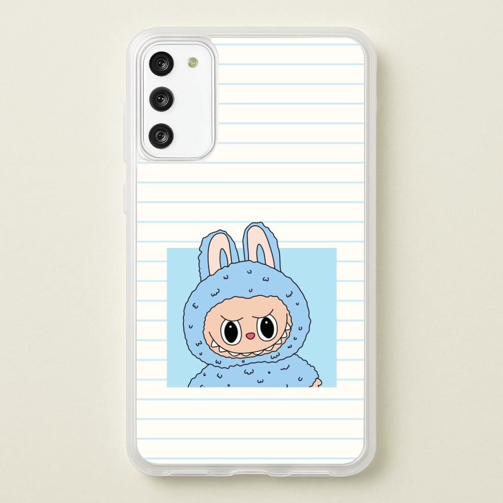 Cute Blue Notebook Monster  - Plushy Phone Case for Galaxy S20