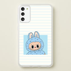Cute Blue Notebook Monster  - Plushy Phone Case for Galaxy S20