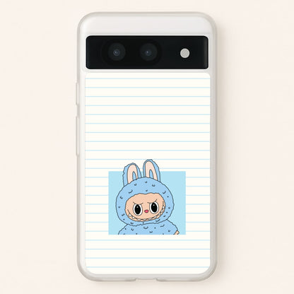 Cute Blue Notebook Monster  - Plushy Phone Case for Google Pixel 8a