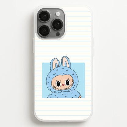 Cute Blue Notebook Monster  - Plushy Phone Case for iPhone 13 Pro Max