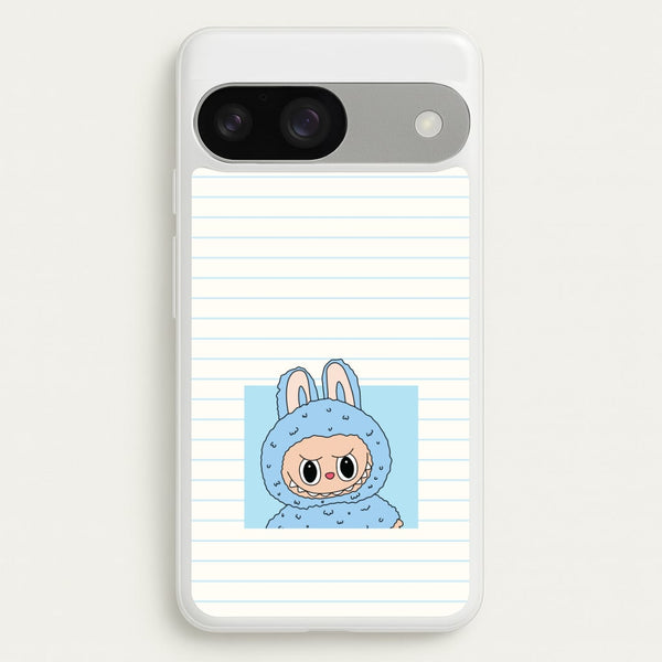 Cute Blue Notebook Monster  - Plushy Phone Case for Google Pixel 9 / 9 Pro