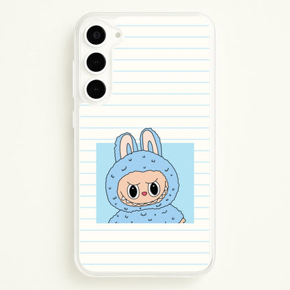 Cute Blue Notebook Monster  - Plushy Phone Case for Galaxy S23 Plus