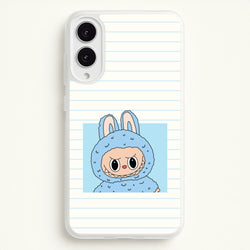Cute Blue Notebook Monster  - Plushy Phone Case for Galaxy S25 Edge