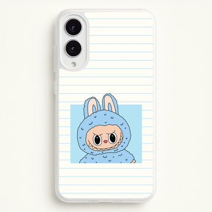 Cute Blue Notebook Monster  - Plushy Phone Case for Galaxy S25 Edge