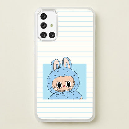 Cute Blue Notebook Monster  - Plushy Phone Case for Galaxy A71