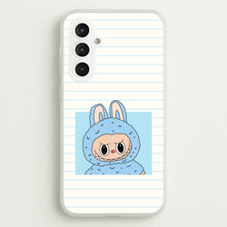 Cute Blue Notebook Monster  - Plushy Phone Case for Galaxy S23FE