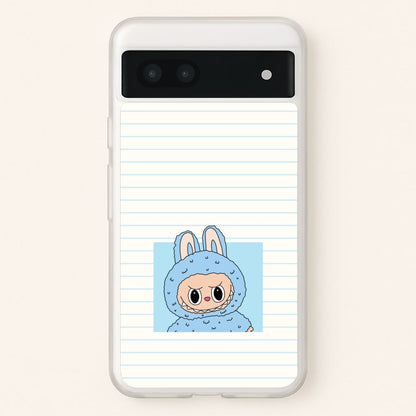 Cute Blue Notebook Monster  - Plushy Phone Case for Google Pixel 6a