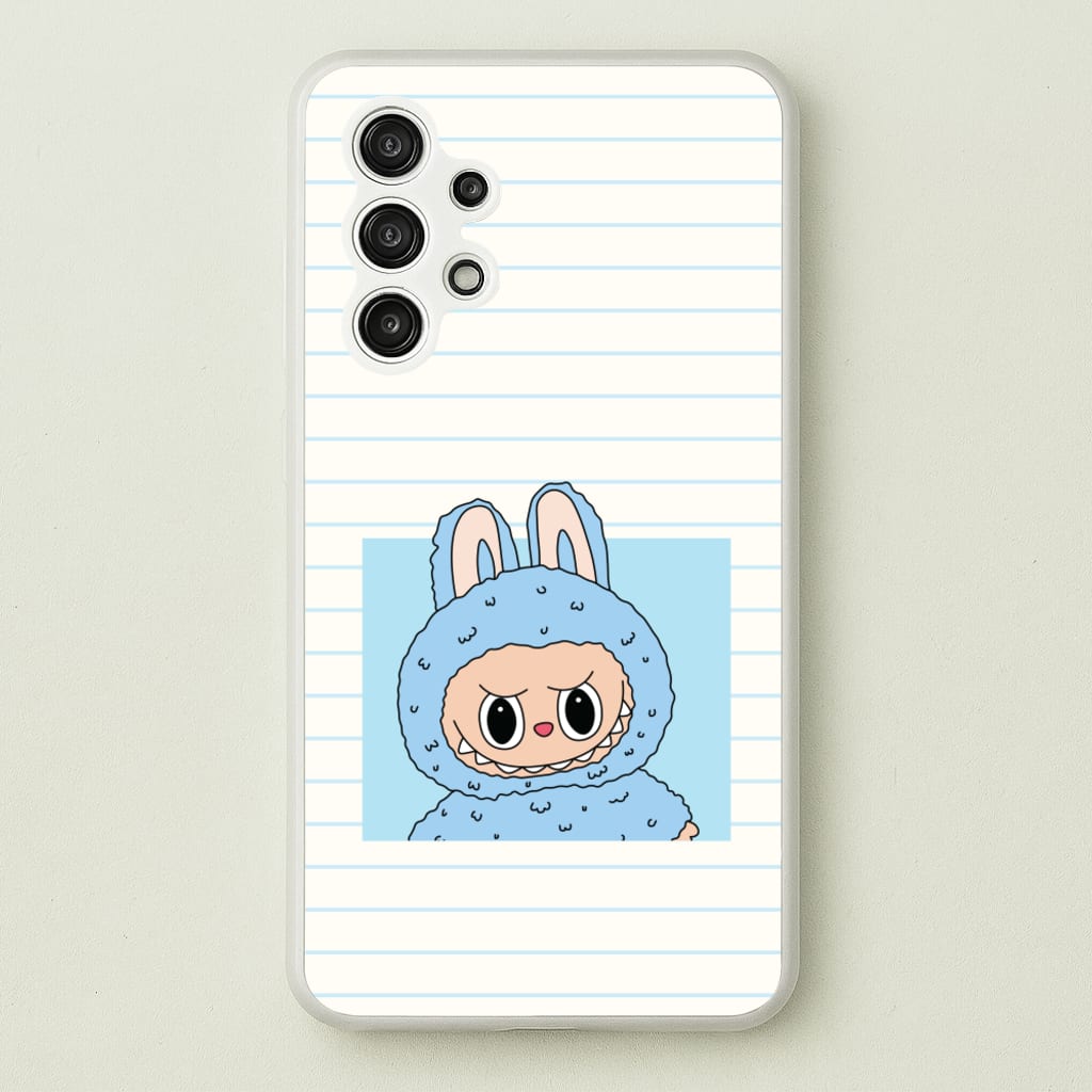 Cute Blue Notebook Monster  - Plushy Phone Case for Galaxy A13