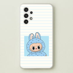 Cute Blue Notebook Monster  - Plushy Phone Case for Galaxy A13