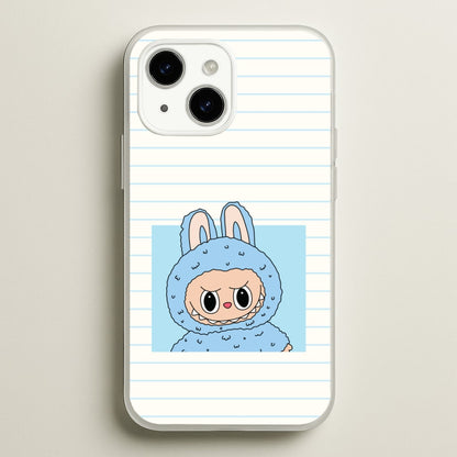 Cute Blue Notebook Monster  - Plushy Phone Case for iPhone 14 Plus