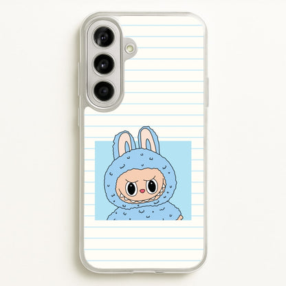 Cute Blue Notebook Monster  - Plushy Phone Case for Galaxy A56