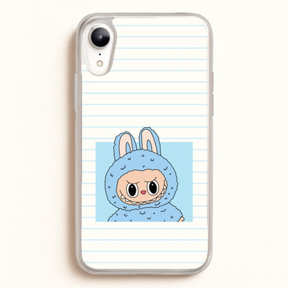 Cute Blue Notebook Monster  - Plushy Phone Case for iPhone XR