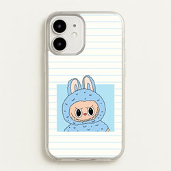 Cute Blue Notebook Monster  - Plushy Phone Case for iPhone 12 / 12 Pro