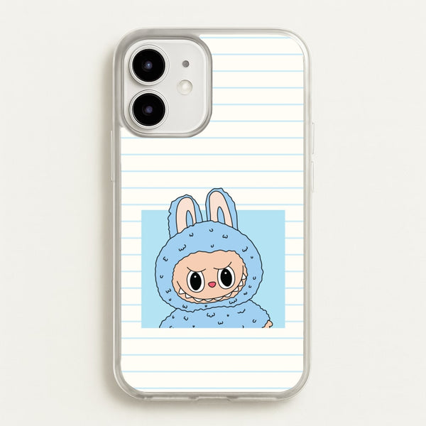 Cute Blue Notebook Monster  - Plushy Phone Case for iPhone 12 / 12 Pro