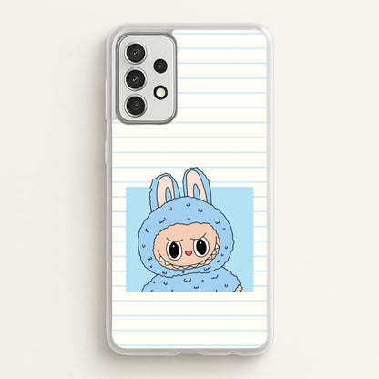Cute Blue Notebook Monster  - Plushy Phone Case for Galaxy A52 / A52s