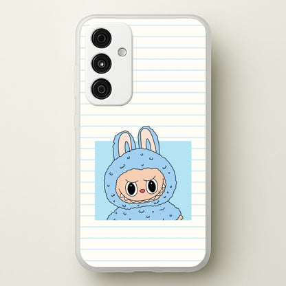 Cute Blue Notebook Monster  - Plushy Phone Case for Galaxy A35