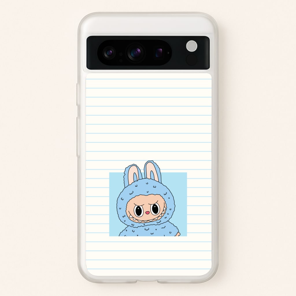 Cute Blue Notebook Monster  - Plushy Phone Case for Google Pixel 8 Pro