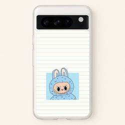 Cute Blue Notebook Monster  - Plushy Phone Case for Google Pixel 8 Pro