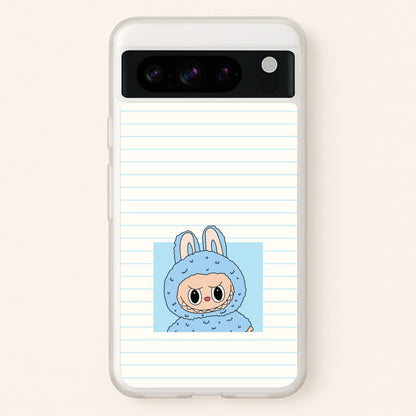 Cute Blue Notebook Monster  - Plushy Phone Case for Google Pixel 8 Pro
