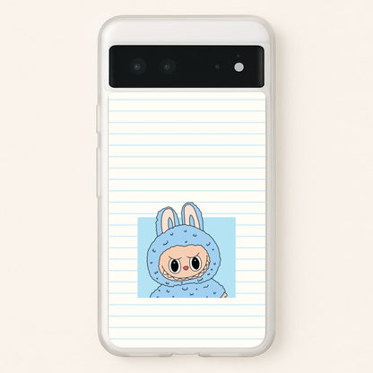 Cute Blue Notebook Monster  - Plushy Phone Case for Google Pixel 6