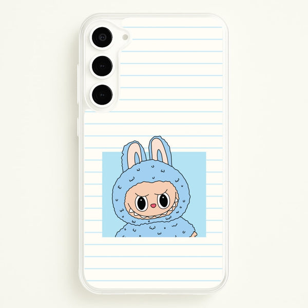 Cute Blue Notebook Monster  - Plushy Phone Case for Galaxy S23