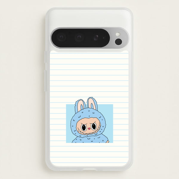 Cute Blue Notebook Monster  - Plushy Phone Case for Google Pixel 9 Pro XL
