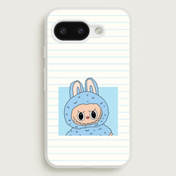 Cute Blue Notebook Monster  - Plushy Phone Case for Google Pixel 9a