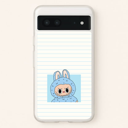 Cute Blue Notebook Monster  - Plushy Phone Case for Google Pixel 7