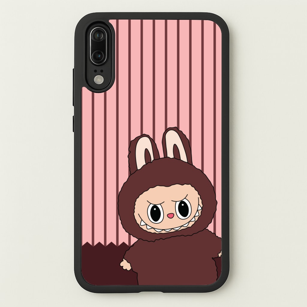 Stripey Cute Brown Monster  - Plushy Phone Case for Huawei P20