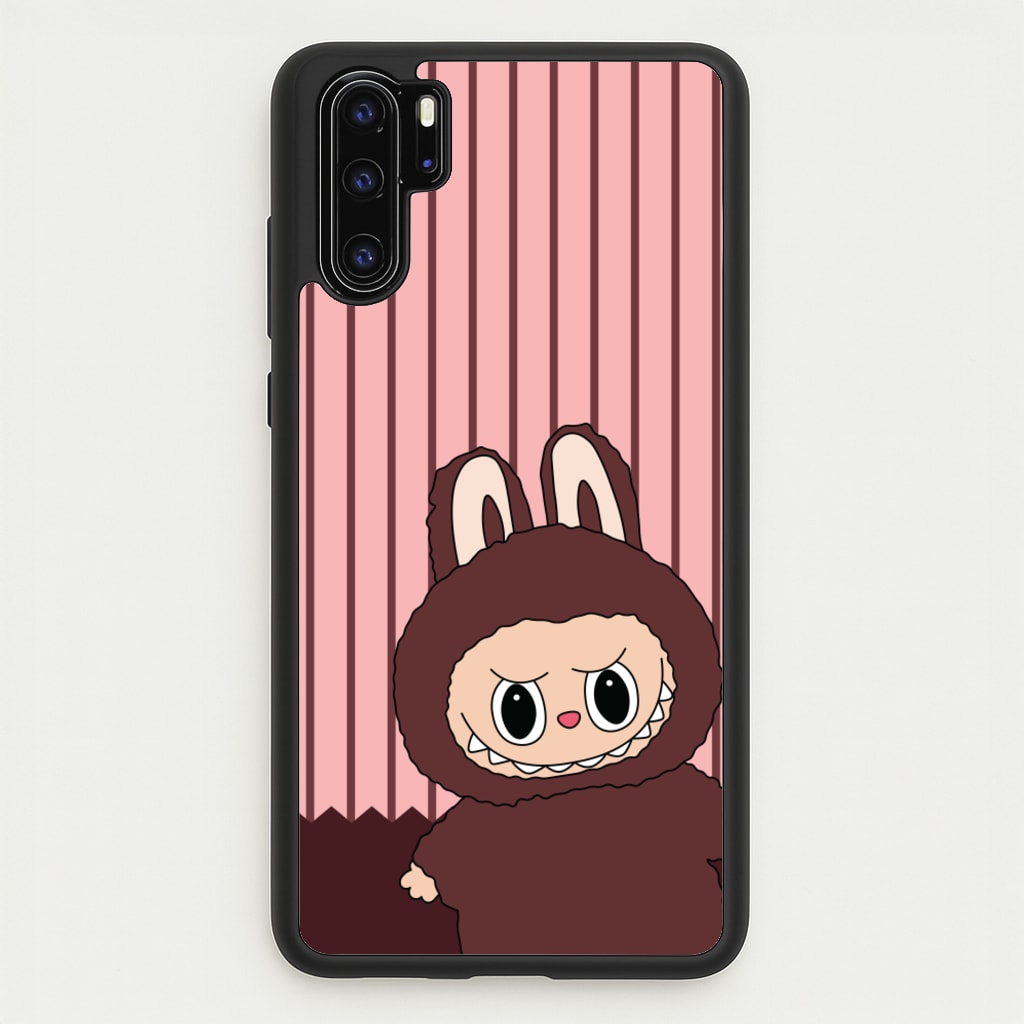 Stripey Cute Brown Monster  - Plushy Phone Case for Huawei P30 Pro