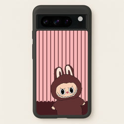 Stripey Cute Brown Monster  - Plushy Phone Case for Google Pixel 8 Pro