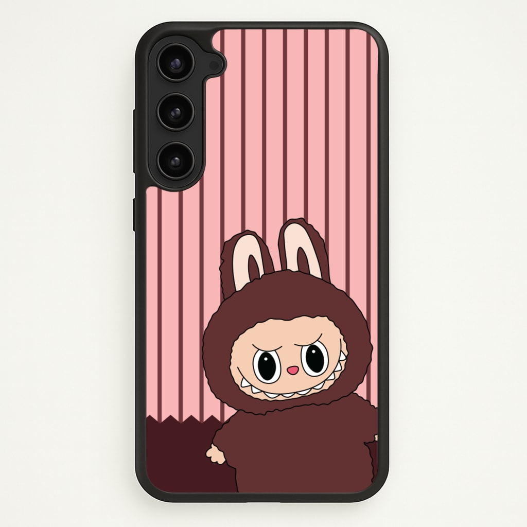 Stripey Cute Brown Monster  - Plushy Phone Case for Galaxy S23