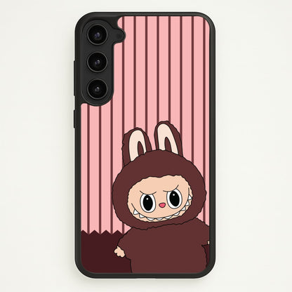 Stripey Cute Brown Monster  - Plushy Phone Case for Galaxy S23